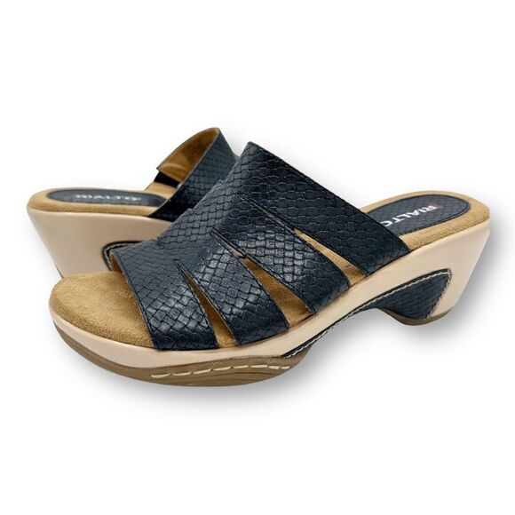 Rialto Womens Valora Blue Textured Platform Wedge Slip On Sz 8.5M - Picture 2 of 12